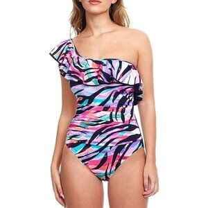 Profile by Gottex 'Wild Parade' One-Shoulder One-Piece Swimsuit, Multicolor